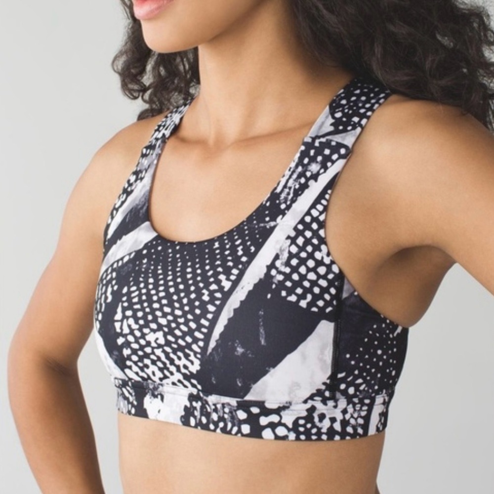 Lululemon All Sport Bra III Static Mist Crossback Print Running Yoga Workout 4